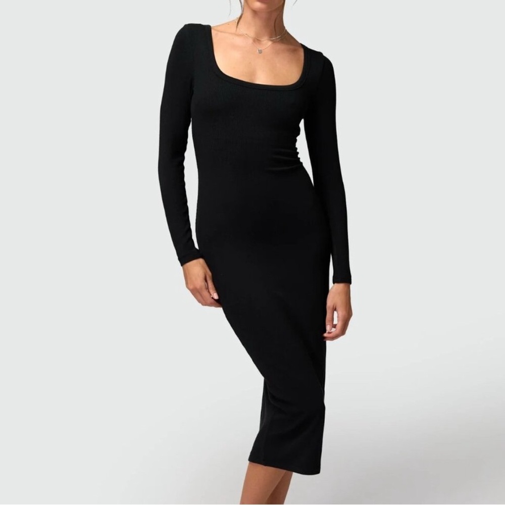 Spiritual Gangster Black Ribbed Bodycon Dress
